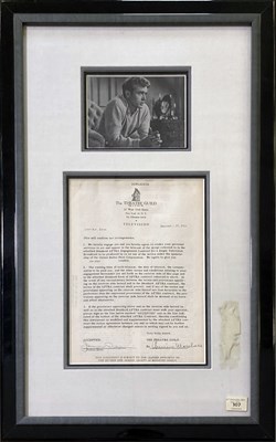 Lot 70 - JAMES DEAN - A SIGNED PAGE.