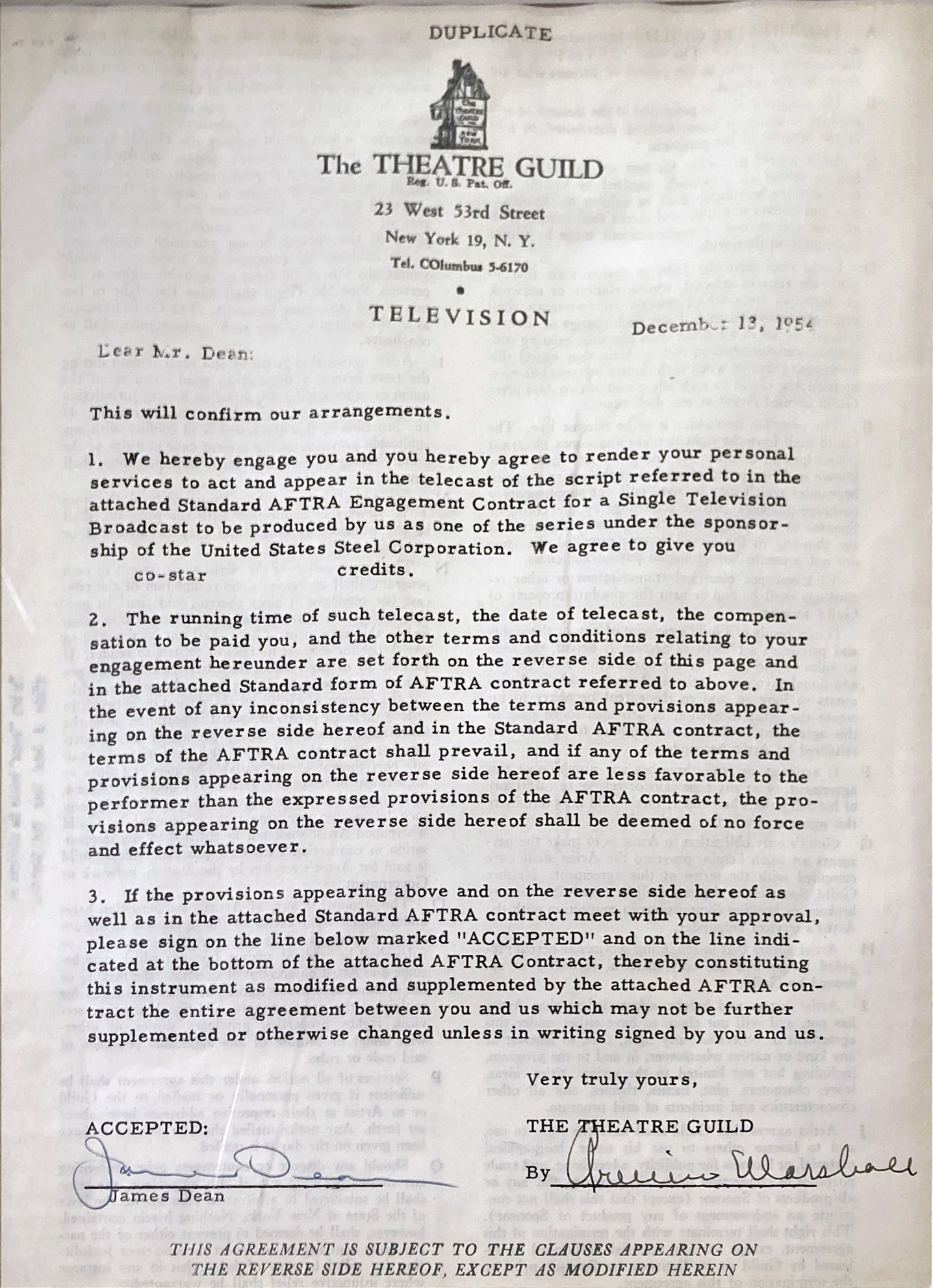 Lot 70 - JAMES DEAN - A SIGNED PAGE.