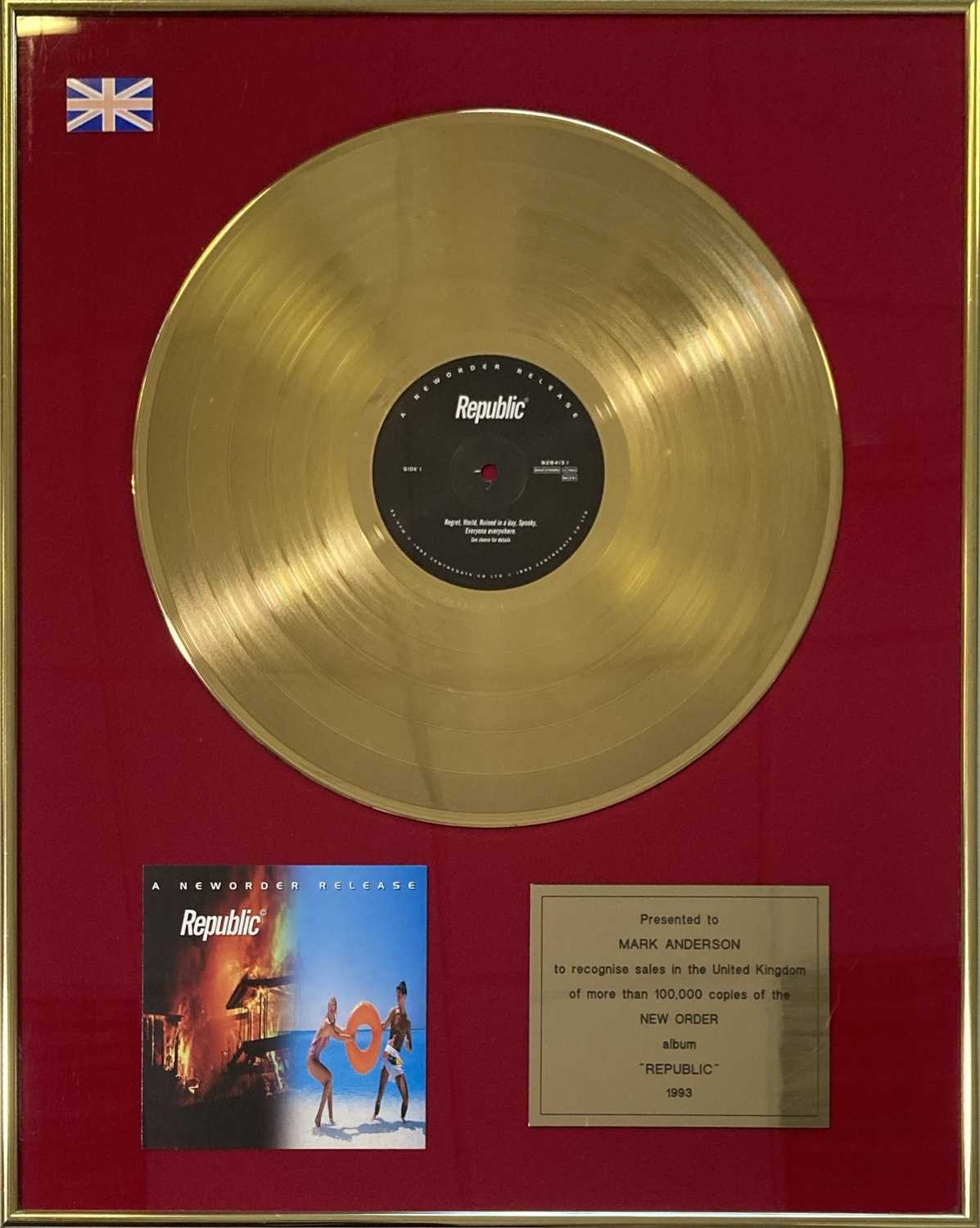 Lot 295 - NEW ORDER - MOVEMENT GOLD DISC.