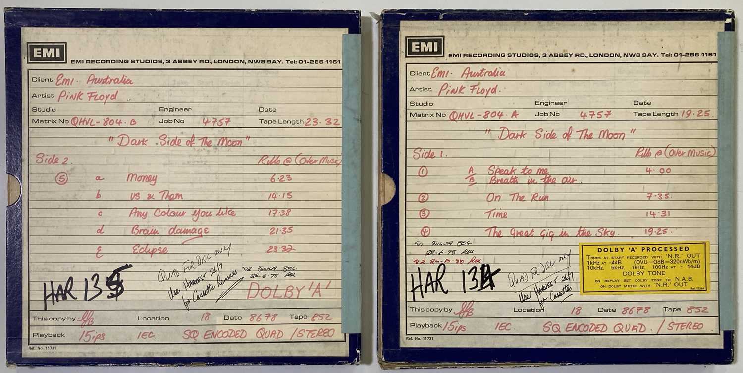 Lot 241 - PINK FLOYD - THE DARK SIDE OF THE MOON ORIGINAL MASTER TAPES.