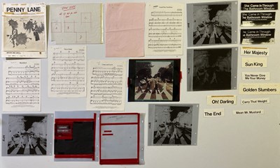 Lot 146 - ORIGINAL PRODUCTION MATERIALS USED TO DESIGN SHEET MUSIC FOR 'ABBEY ROAD'.