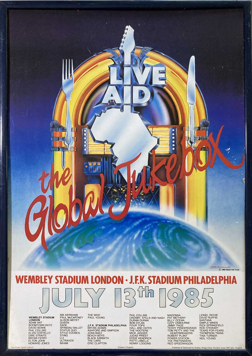 Lot 197 - LIVE AID - ORIGINAL CONCERT POSTER.