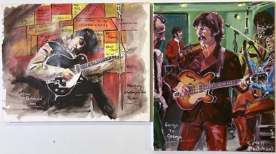 Lot 181 - GEORGE HARRISON ACRYLIC PAINTINGS BY SIMON PRITCHARD.