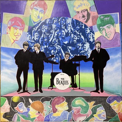 Lot 187 - THE BEATLES PAINTING BY LORRAINE & ROBERT HIGHTON.