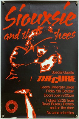 Lot 180 - SIOUXSIE AND THE BANSHEES / THE CURE - LEEDS POSTER 1979.