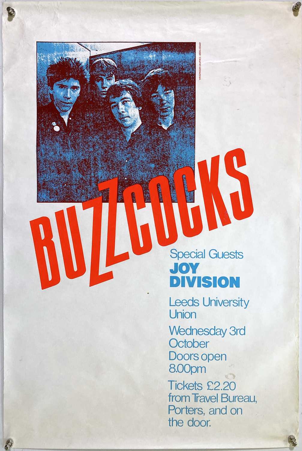 Lot 182 - BUZZCOCKS / JOY DIVISION 1979 CONCERT POSTER.