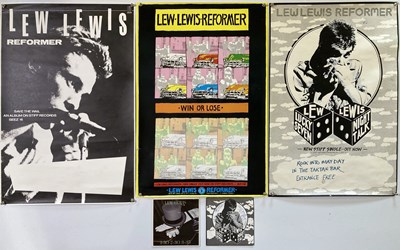 Lot 207 - STIFF RECORDS / LEW LEWIS - POSTERS AND SIGNED SINGLE.