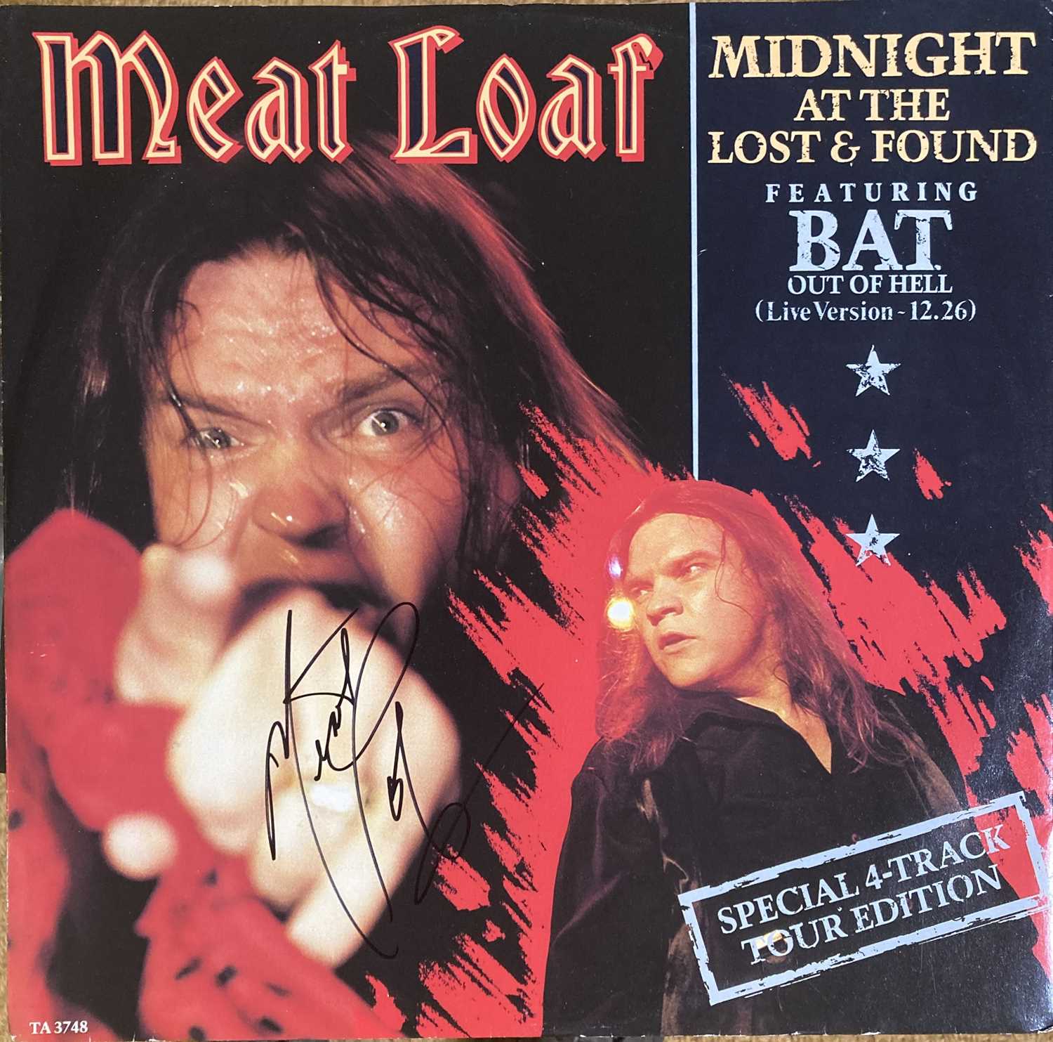 Lot 241 MEAT LOAF SIGNED 12" AND 7".