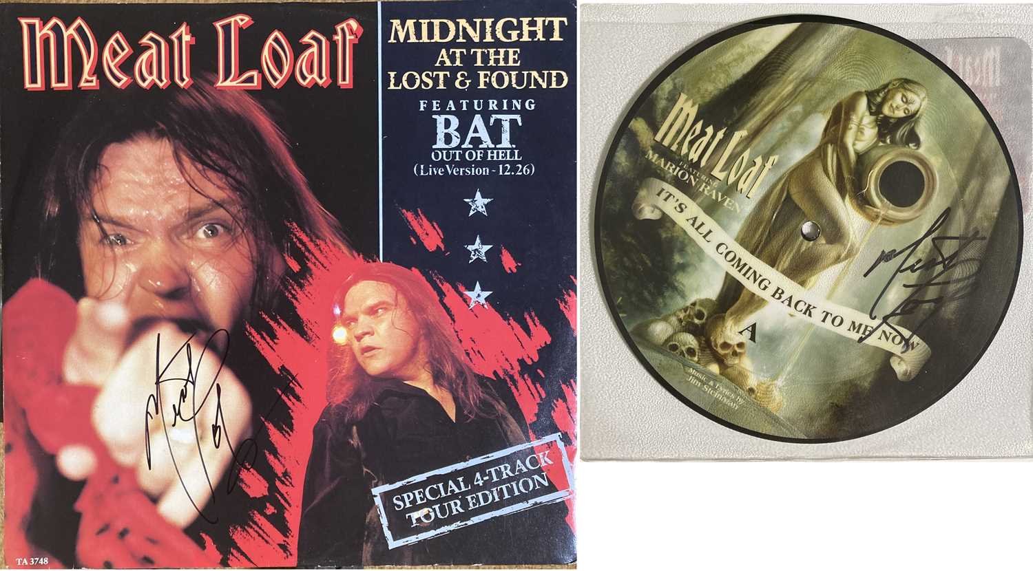 Lot 241 - MEAT LOAF - SIGNED 12" AND 7".