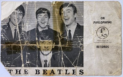 Lot 223 - THE BEATLES - A SIGNED POSTCARD.