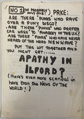 Lot 365 - ORIGINAL PUNK ZINES - SNIFFIN' GLUE / APATHY IN ILFORD.