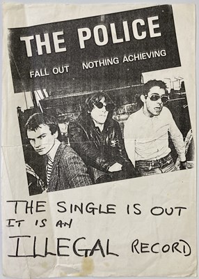 Lot 164 - THE POLICE - A PROMOTIONAL FLYER FOR THE DEBUT SINGLE 'FALL OUT'.