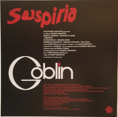 Lot 677 - GOBLIN SUSPIRIA LP (SIGNED BY DARIO ARGENTO)