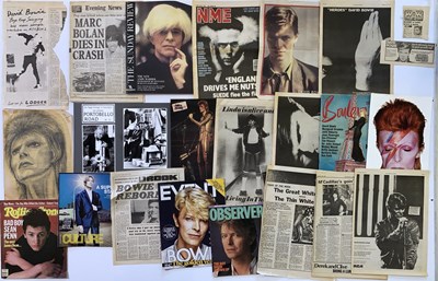 Lot 1760038 - DAVID BOWIE - NEWSPAPER COVERS / ADVERTS C 1970S.