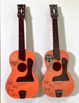 Lot 443 - THE BEATLES SELCOL BIG 6 GUITAR & NEW BEAT GUITAR.