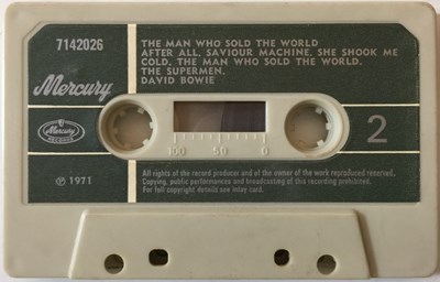 Lot 355 - DAVID BOWIE - THE MAN WHO SOLD THE WORLD CASSETTE (ORIGINAL 'DRESS COVER' - MERCURY 7142026)