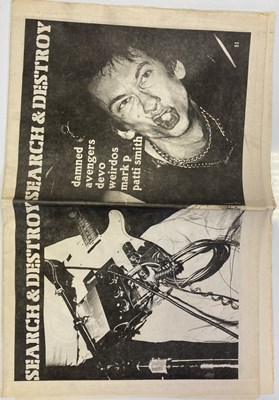 Lot 341 - PUNK MEMORABILIA INC SEARCH AND DESTROY FANZINE / DAMNED FLYER.