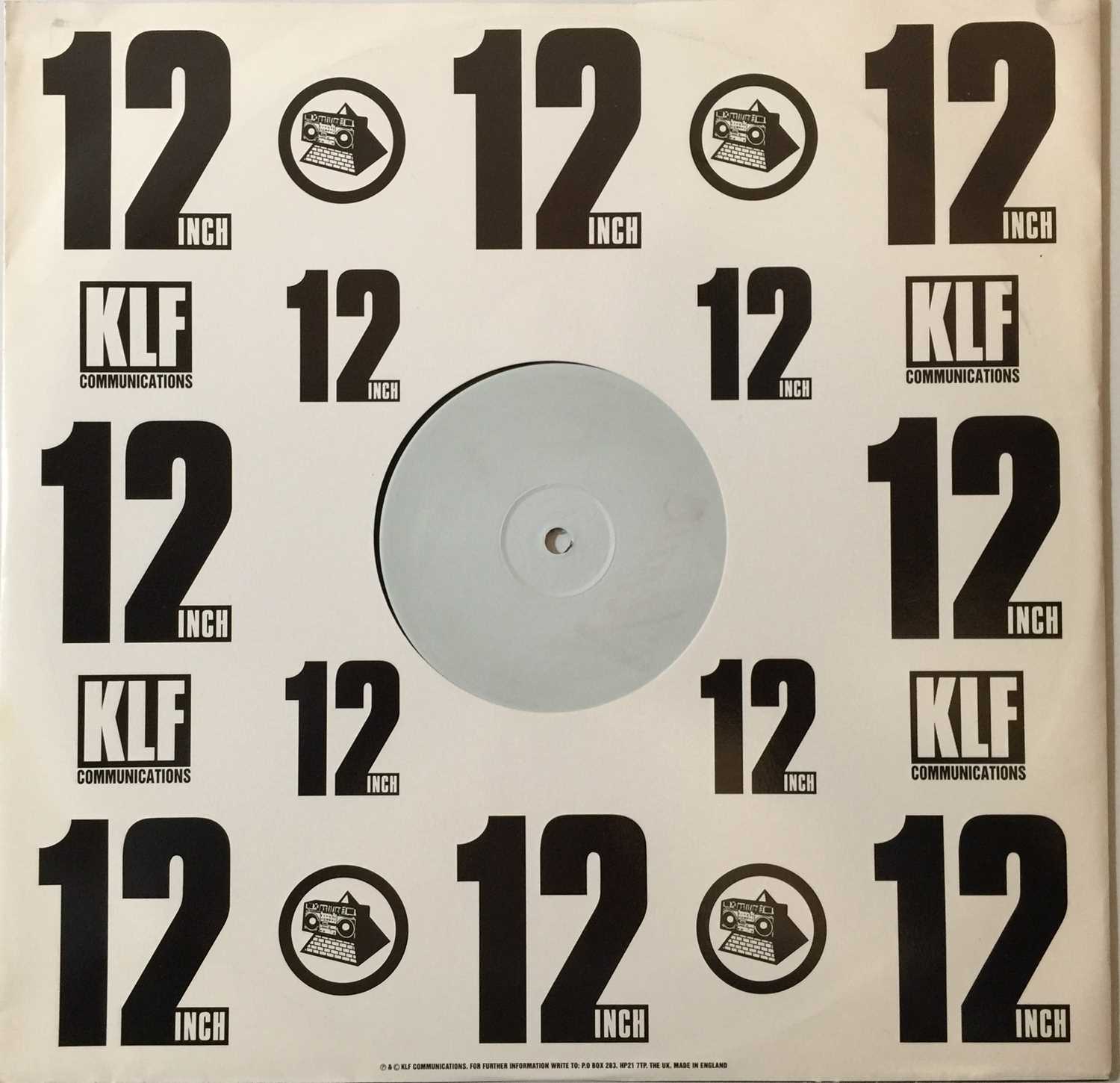 Lot 104 - THE KLF - AMERICA: WHAT TIME IS JANUARY 12" (ORIGINAL WHITE LABEL PROMO - KLF 92 PROMO 2)