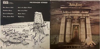 Lot 255 - JUDAS PRIEST / BLACK SABBATH SIGNED SLEEVES