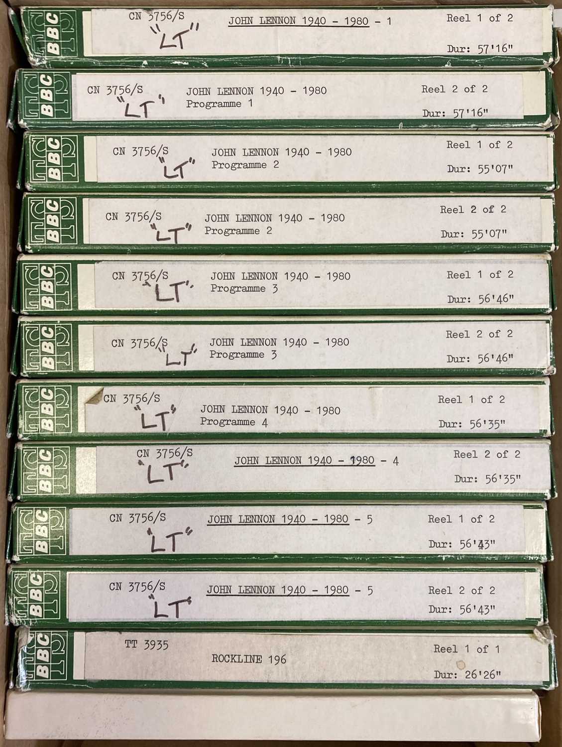 Lot 211 - BBC TRANSCRIPTION TAPES - JOHN LENNON'S FINAL INTERVIEW.