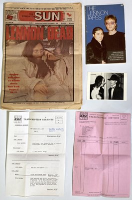 Lot 211 - BBC TRANSCRIPTION TAPES - JOHN LENNON'S FINAL INTERVIEW.