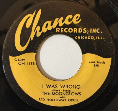 Lot 22 - THE MOONGLOWS - I WAS WRONG/ Ooh Rocking Daddy 7" (DOO WOP - CH-1156)