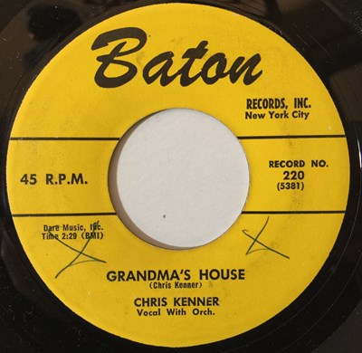 Lot 40 - CHRIS KENNER - GRANDMA'S HOUSE/ DON'T LET HER PIN THAT CHARGE ON ME 7" (JUMP BLUES - BARTON 220)