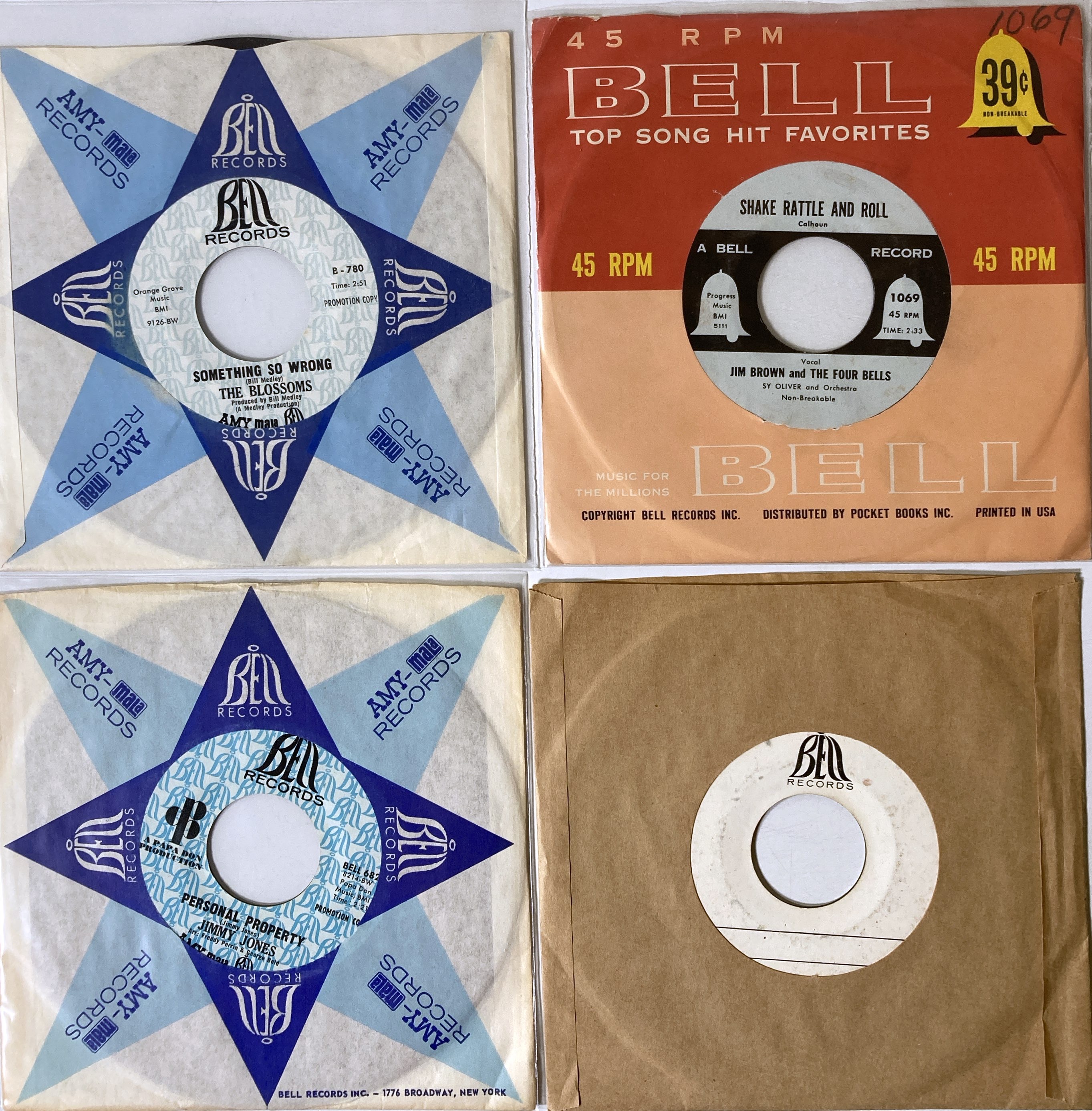Soul R Records Lot 43 - BELL RECORDS - ORIGINAL US 7