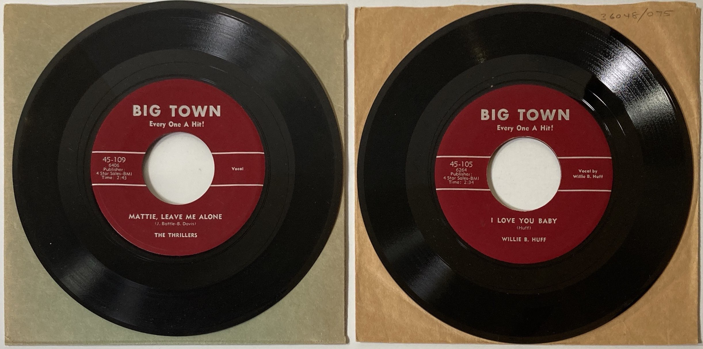 Lot 51 BIG TOWN RECORDS ORIGINAL US 7" RELEASES
