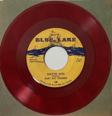 Lot 63 - BABY BOY WARREN - MATTIE MAE/SANTA FE 7" (ORIGINAL US COPY - BLUE LAKE 106 - RED VINYL)