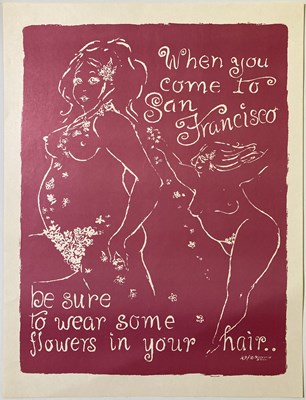 Lot 225 - 1960S SAN FRANCISCO POSTER - FLOWERS IN YOUR HAIR.