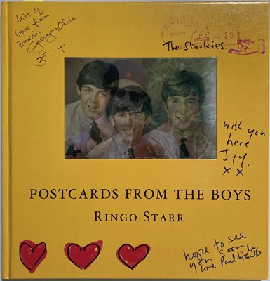 Lot 216 - RINGO STARR - POSTCARDS FROM THE BOYS SIGNED.