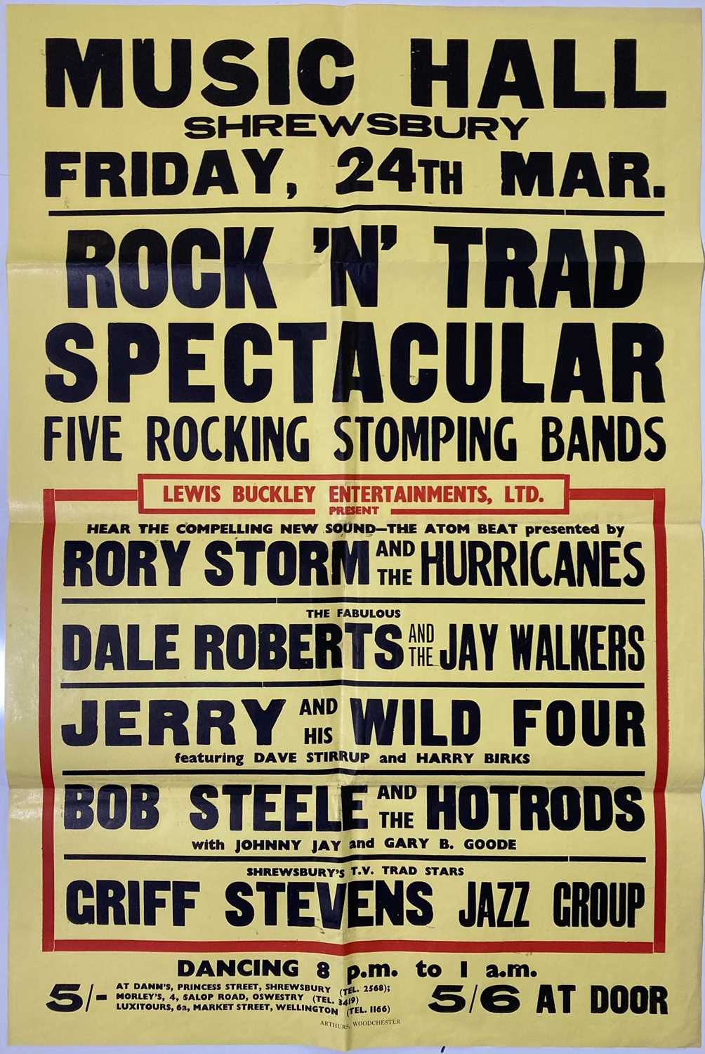 Lot 198 - RORY STORM AND THE HURRICANES - 1961 POSTER.