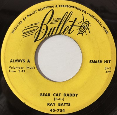 Lot 93 - RAY BATTS - WILD MAN BOOGIE/ BEAR CAT DADDY 7" (ROCKABILLY - 45-754)