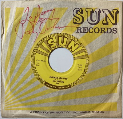 Lot 221 - SUN RECORDS COLLECTION - ROY ORBISION - SIGNED COPY OF CHICKEN-HEARTED - SUN 284.
