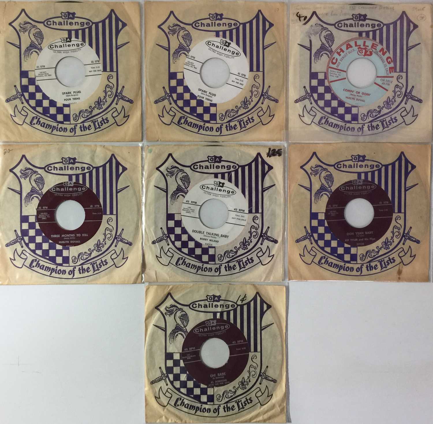 Lot 103 - CHALLENGE- 7" RARITIES PACK (ROCKABILLY ETC)