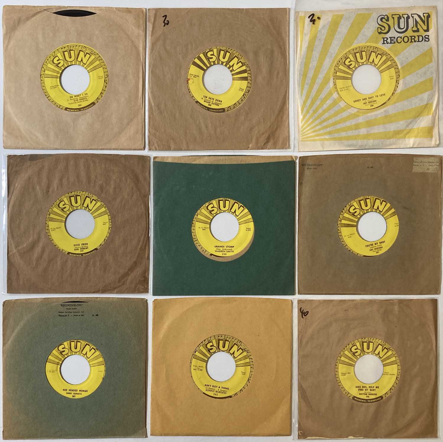 Lot 238 - SUN RECORDS COLLECTION - PACK OF EARLY RELEASES - SUN 247 TO 265.