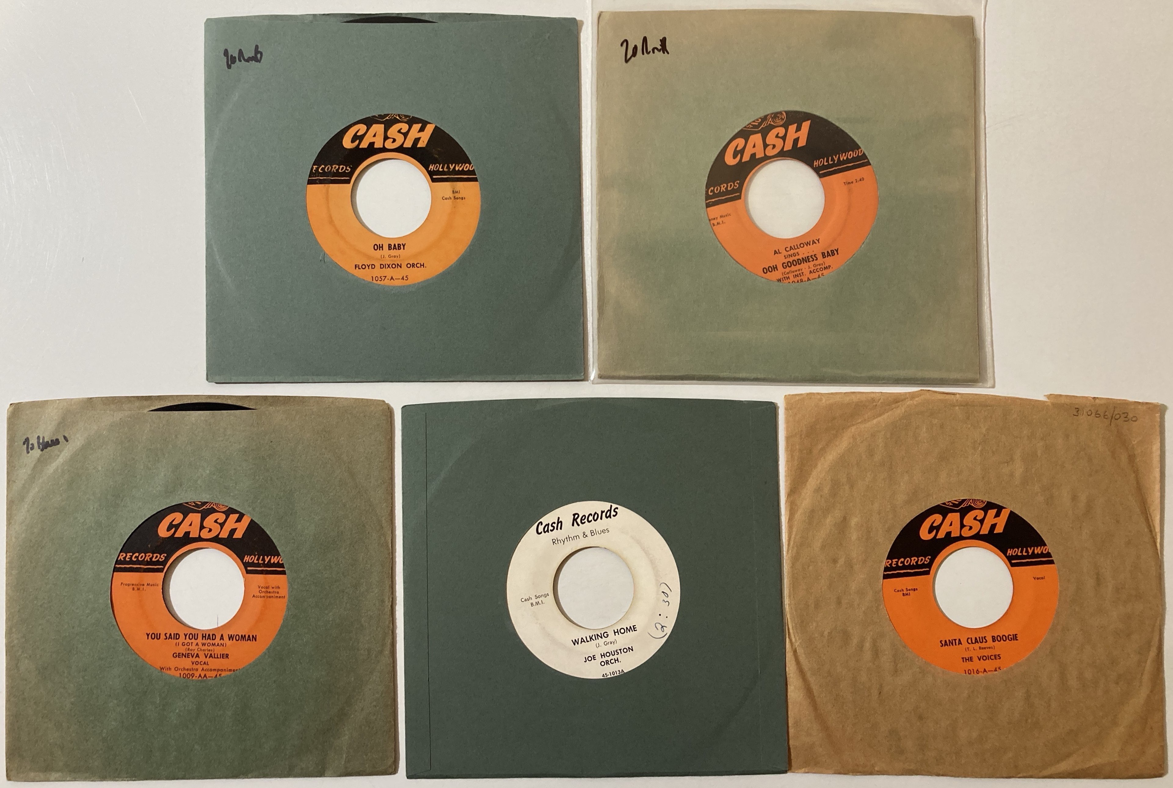 Lot 109 - R&B/ BLUES - CASH RECORDS 7" RARITIES