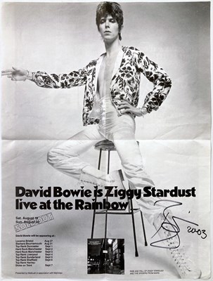 Lot 52 - DAVID BOWIE - A SIGNED POSTER.