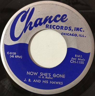 Lot 132 - J. B. AND HIS HAWKS - NOW SHE's GONE/ COMBINATION BOOGIE 7" (BLUES - CH-1155)