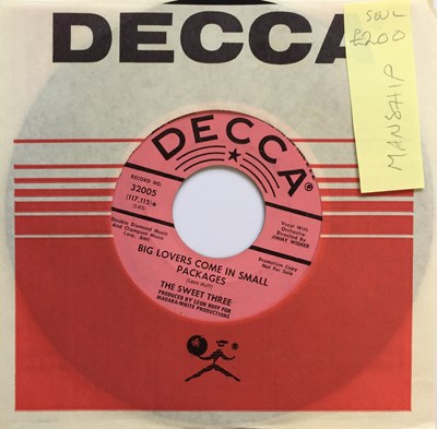 Lot 189 - THE SWEET THREE - BIG LOVERS COME IN SMALL PACKAGES - DECCA PROMO 32005.