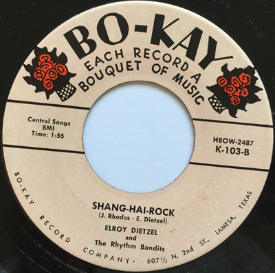 Lot 188 - ELROY DIETZEL - ROCK-N-BONES C/W SHANG-HAI-ROCK 7" (ORIGINAL US COPY - BO-KAY K-103)