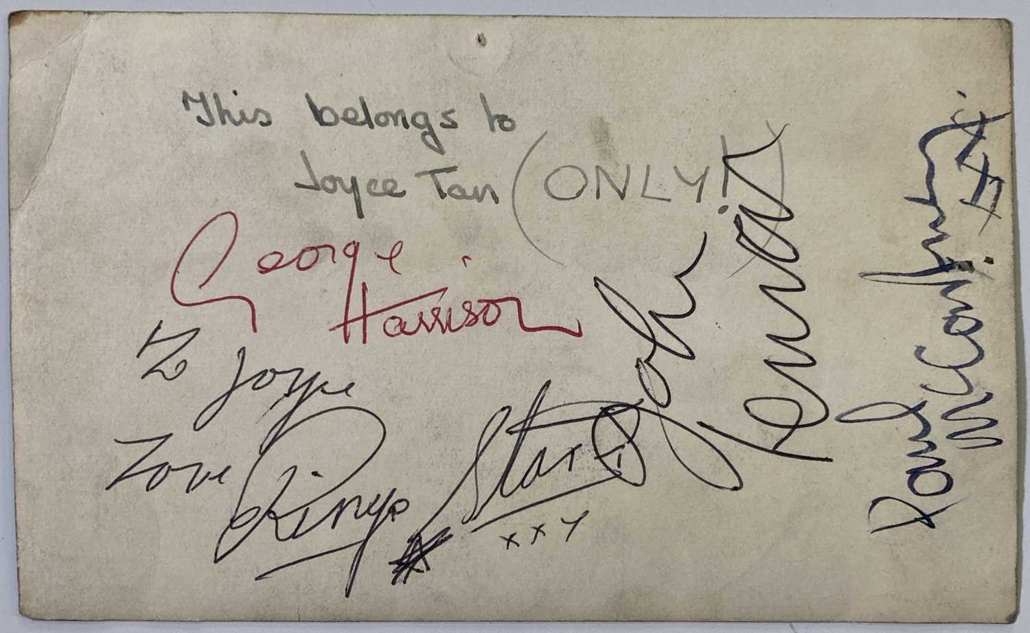 Lot 225 - BEATLES FULLY SIGNED PROMO POSTCARD.