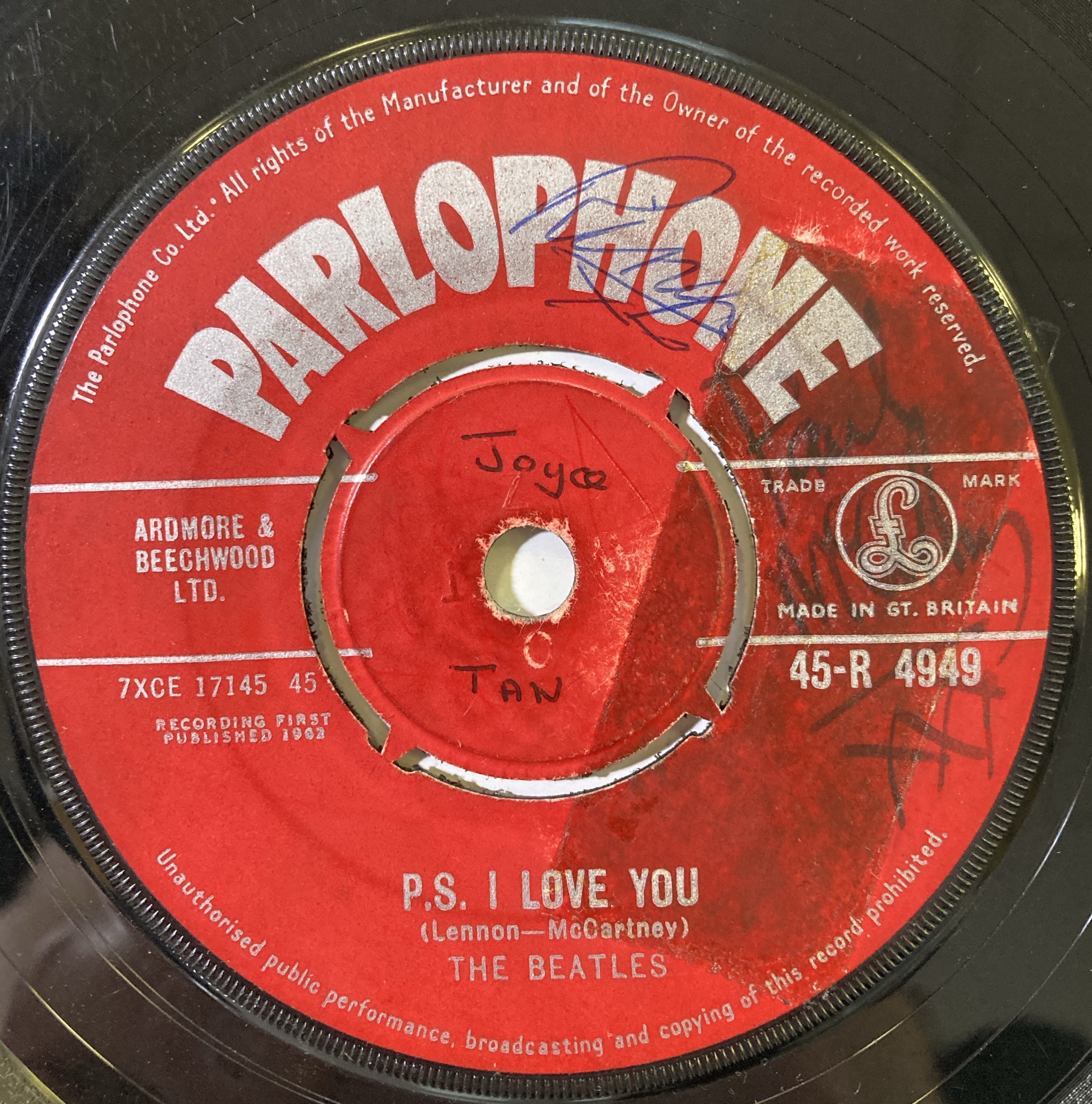 Lot 224 - BEATLES FULLY SIGNED LOVE ME DO 7