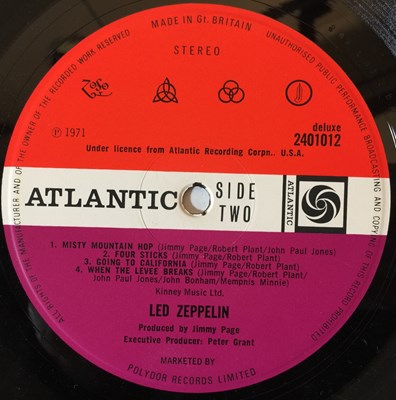 Lot 649 - LED ZEPPELIN - IV LP (UK INVERTED FEATHER/ PETER GRANT - 2401012)