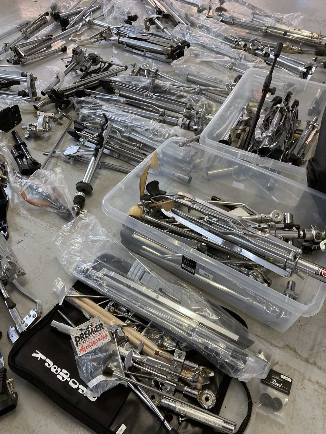 Lot 36 DRUM STANDS AND KICK/HIHAT PEDALS.