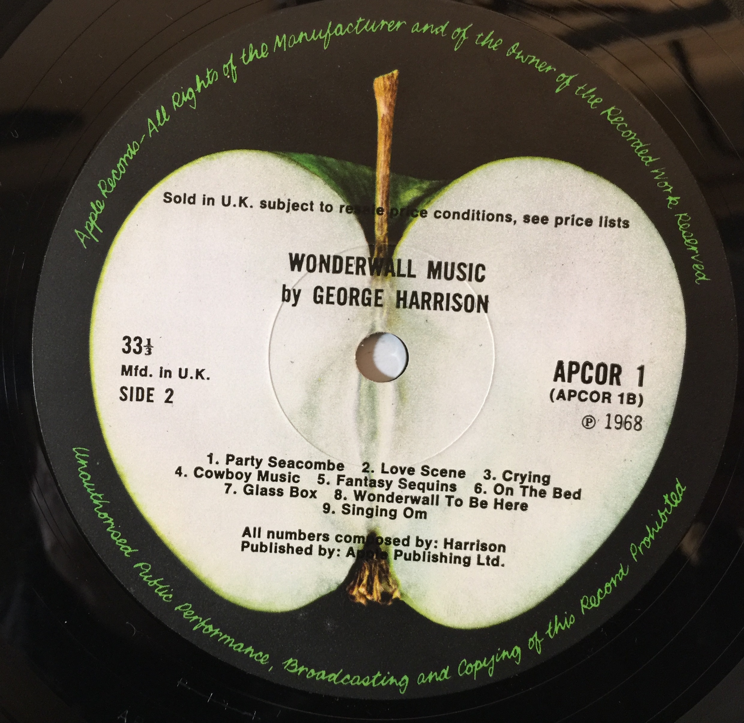 George HARRISON☆Wonderwall Music UK Apple Mono オリジナル 1st ...