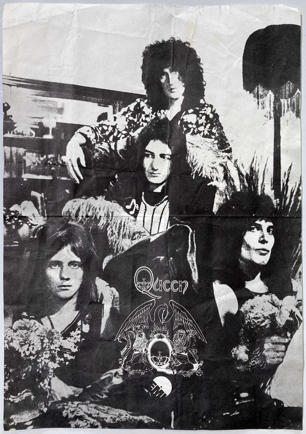 Lot 7 - QUEEN EMI MINI POSTER/HANDBILL FOR THEIR 1ST ALBUM SIGNED BY ROGER TAYLOR & MORE