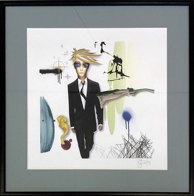 Lot 59 - DAVID BOWIE REALITY PROMO SIGNED ARTWORK PRINT.