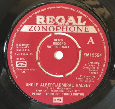Lot 21 - PERCY 'THRILLS' THRILLINGTON - UNCLE ALBERT/ADMIRAL HALSEY 7" (ORIGINAL UK PROMO - EMI 2594)